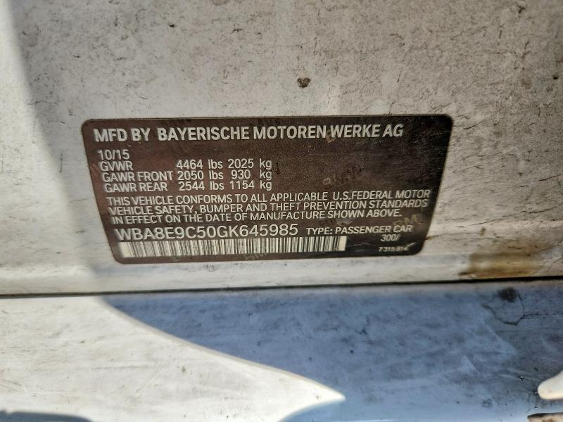 Продажа на аукционе авто 2016 Bmw 328, vin: WBA8E9C50GK645985, номер лота: 62248706