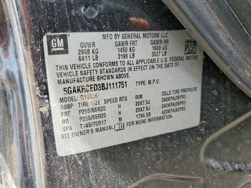 85619285 :رقم المزاد ، 5GAKRCED3BJ111751 vin ، 2011 Buick Enclave مزاد بيع