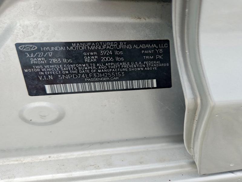 Продажа на аукционе авто 2018 Hyundai Elantra, vin: 5NPD74LF3JH255153, номер лота: 59710486