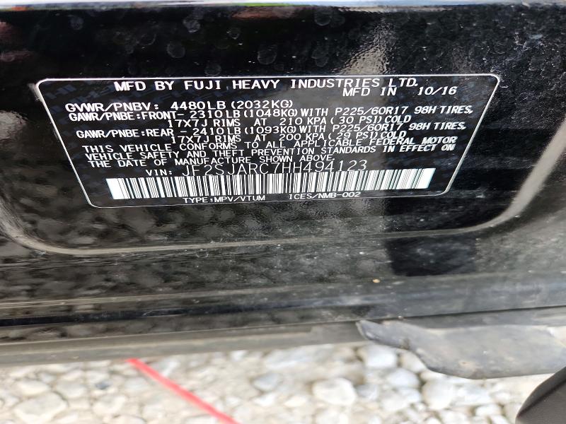 Aukcja sprzedaży 2017 Subaru Forester, vin: JF2SJARC7HH494123, numer aukcji: 59885566
