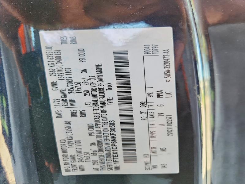 Продажа на аукционе авто 2022 Ford F150, vin: 1FTEX1CP6NKF30503, номер лота: 61784486