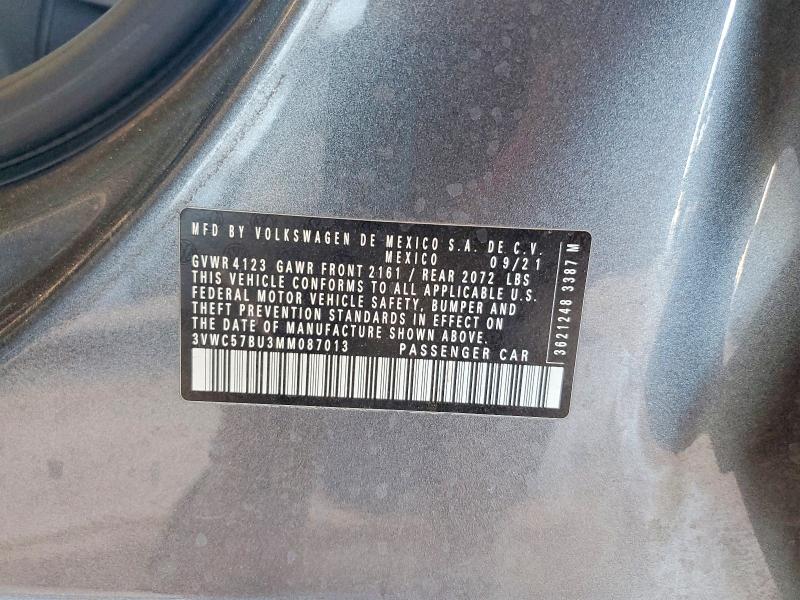 Aukcja sprzedaży 2021 Volkswagen Jetta, vin: 3VWC57BU3MM087013, numer aukcji: 54727216