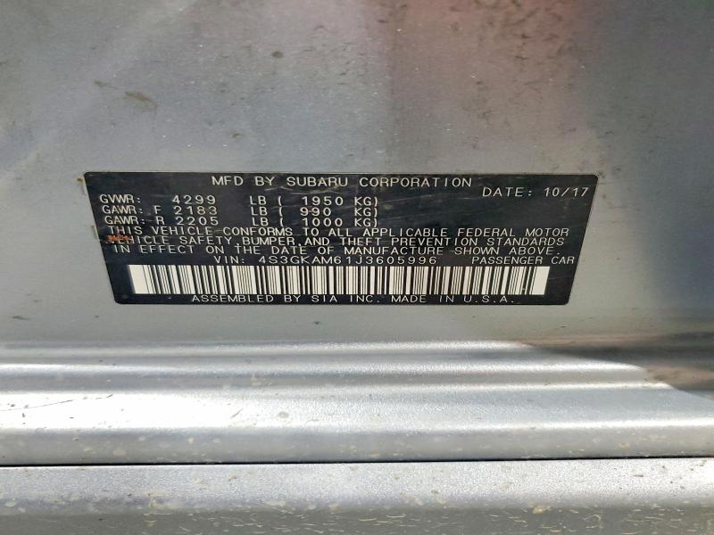 Aukcja sprzedaży 2018 Subaru Impreza, vin: 4S3GKAM61J3605996, numer aukcji: 61325206