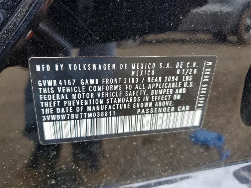 Продажа на аукционе авто 2026 Volkswagen Jetta, vin: 3VWBW7BU7TM038811, номер лота: 62433516