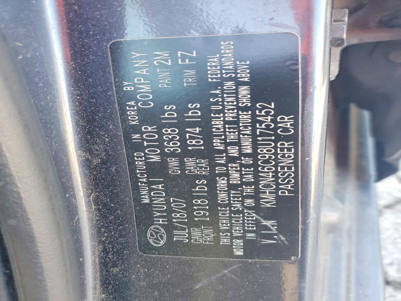 Продажа на аукционе авто 2008 Hyundai Accent, vin: KMHCN46C98U175452, номер лота: 62307536