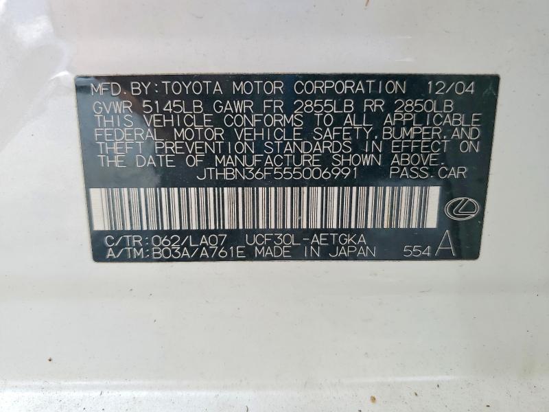 Продажа на аукционе авто 2005 Lexus Ls, vin: JTHBN36F555006991, номер лота: 62928846