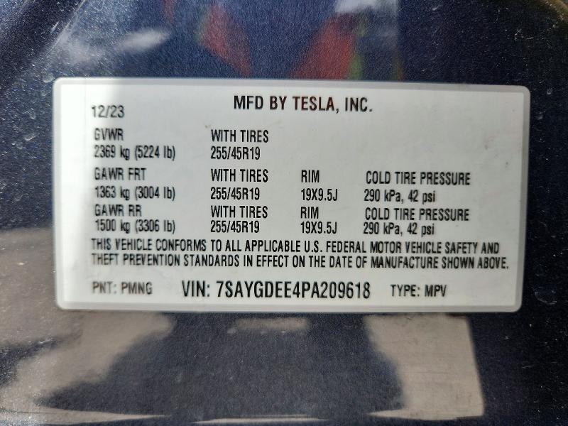 61156966 :رقم المزاد ، 7SAYGDEE4PA209618 vin ، 2023 Tesla Model Y مزاد بيع