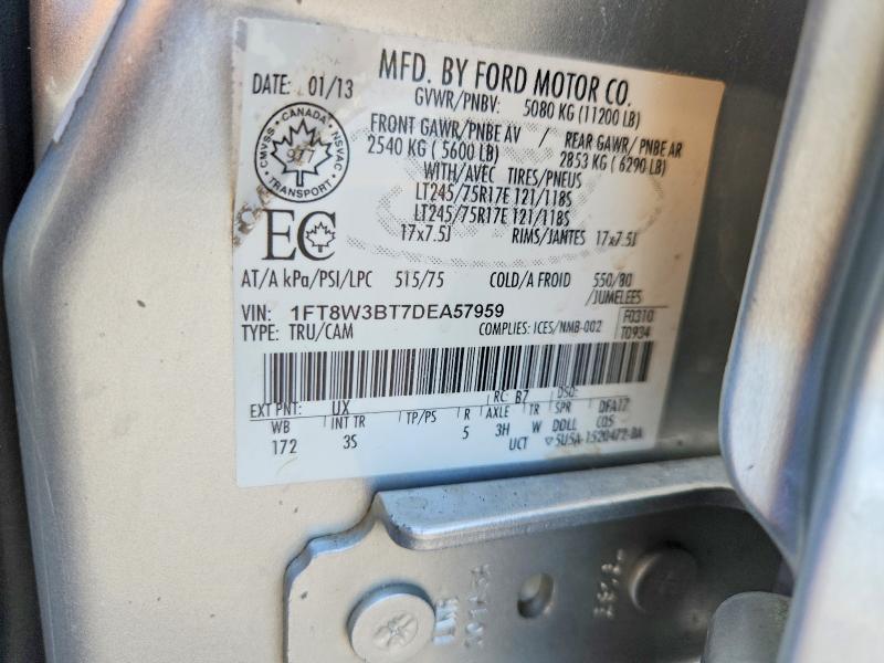 2013 Ford F350 მანქანა იყიდება აუქციონზე, vin: 1FT8W3BT7DEA57959, აუქციონის ნომერი: 60457176
