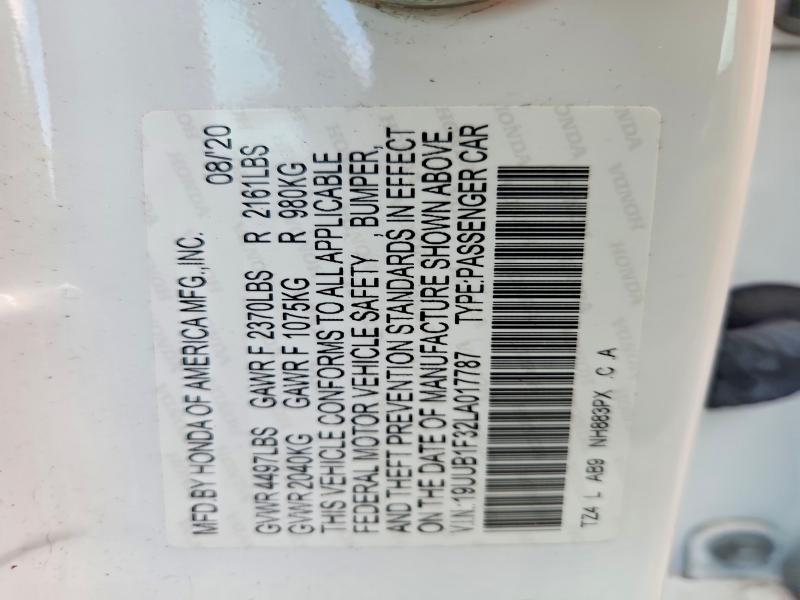 Aukcja sprzedaży 2020 Acura Tlx, vin: 19UUB1F32LA017787, numer aukcji: 60468626