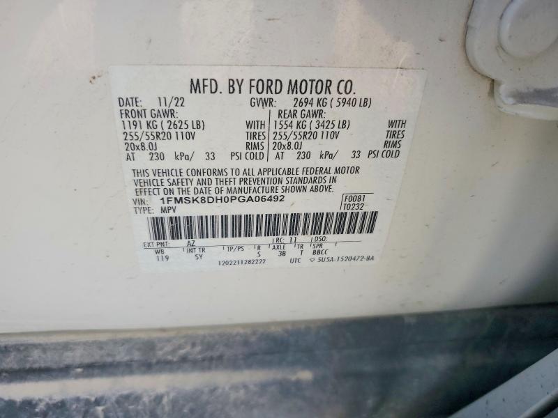 Aukcja sprzedaży 2023 Ford Explorer, vin: 1FMSK8DH0PGA06492, numer aukcji: 61157376