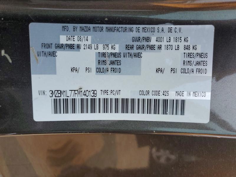 61437896 :رقم المزاد ، 3MZBM1L77FM140139 vin ، 2015 Mazda 3 مزاد بيع