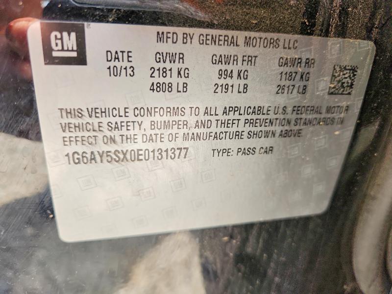 2014 Cadillac Cts მანქანა იყიდება აუქციონზე, vin: 1G6AY5SX0E0131377, აუქციონის ნომერი: 60896166