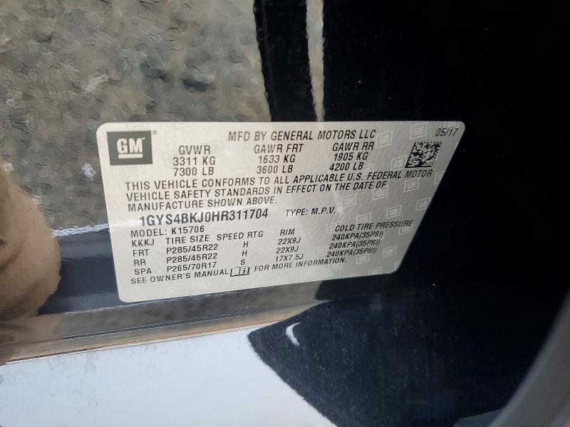 Продаж на аукціоні авто 2017 Cadillac Escalade, vin: 1GYS4BKJ0HR311704, номер лоту: 61498706