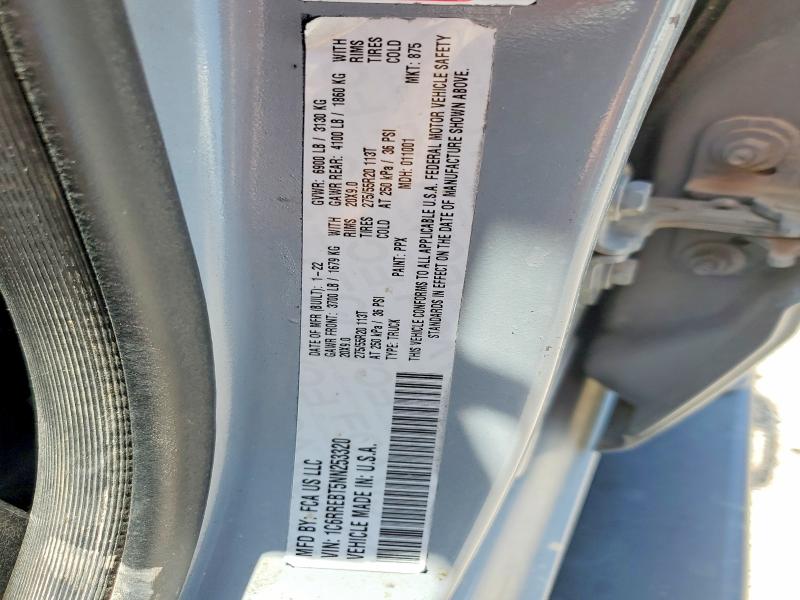 62224576 :رقم المزاد ، 1C6RREBT5NN253320 vin ، 2022 Ram 1500 مزاد بيع