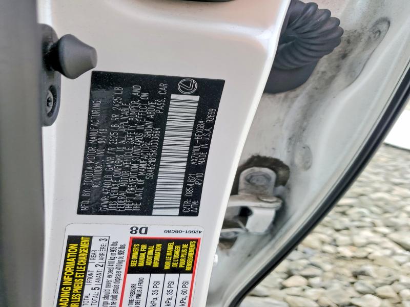 2019 Lexus Es მანქანა იყიდება აუქციონზე, vin: 58AB21B15KU003684, აუქციონის ნომერი: 61801296
