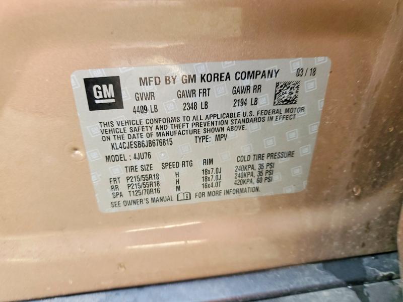 Продаж на аукціоні авто 2018 Buick Encore, vin: KL4CJESB6JB676815, номер лоту: 59253316