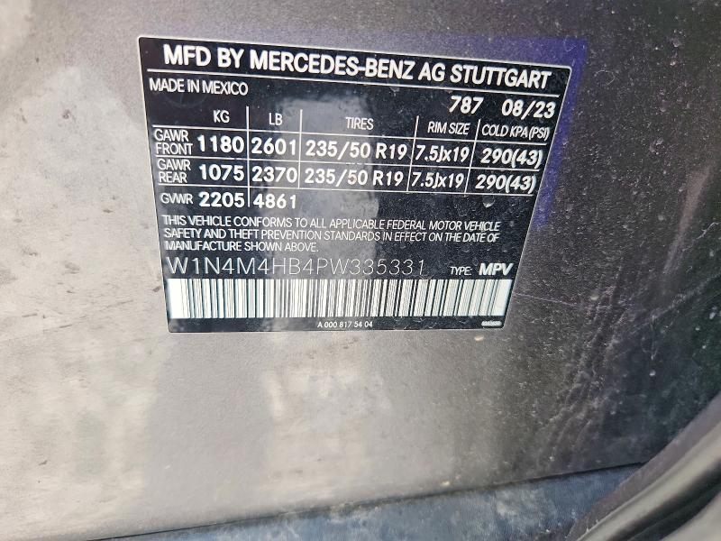 60057446 :رقم المزاد ، W1N4M4HB4PW335331 vin ، 2023 Mercedes-benz Glb مزاد بيع