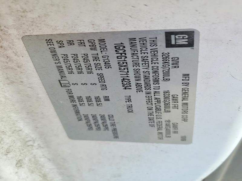 Aukcja sprzedaży 2007 Chevrolet Express G1500, vin: 1GCFG15X571142334, numer aukcji: 61090126