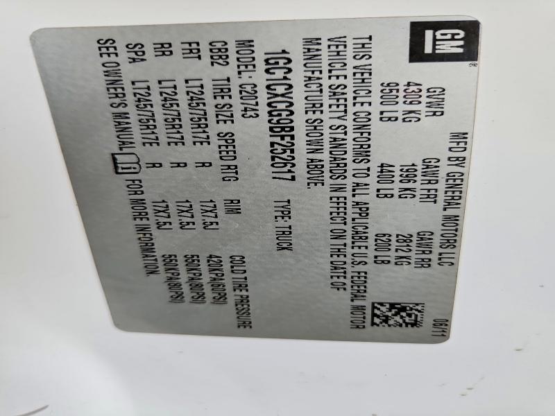 2011 Chevrolet Silverado მანქანა იყიდება აუქციონზე, vin: 1GC1CXCG9BF252617, აუქციონის ნომერი: 60375516