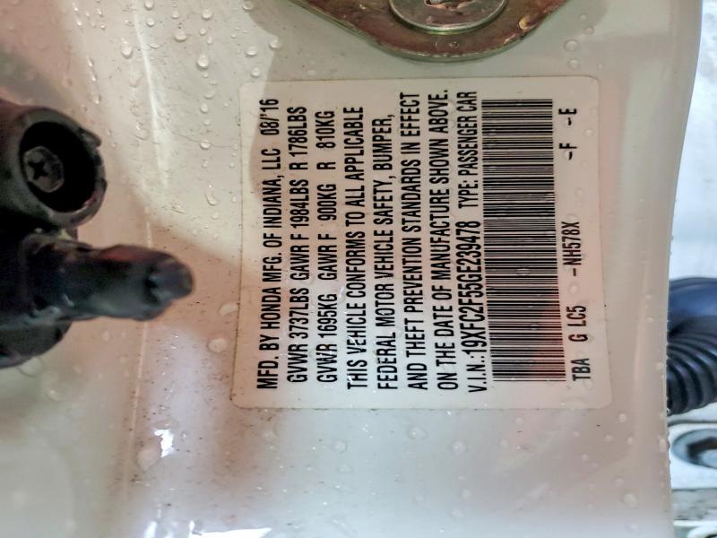 Aukcja sprzedaży 2016 Honda Civic, vin: 19XFC2F55GE239478, numer aukcji: 63045166