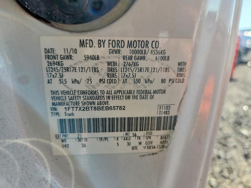 62619396 :رقم المزاد ، 1FT7X2BT8BEB65782 vin ، 2011 Ford F250 مزاد بيع