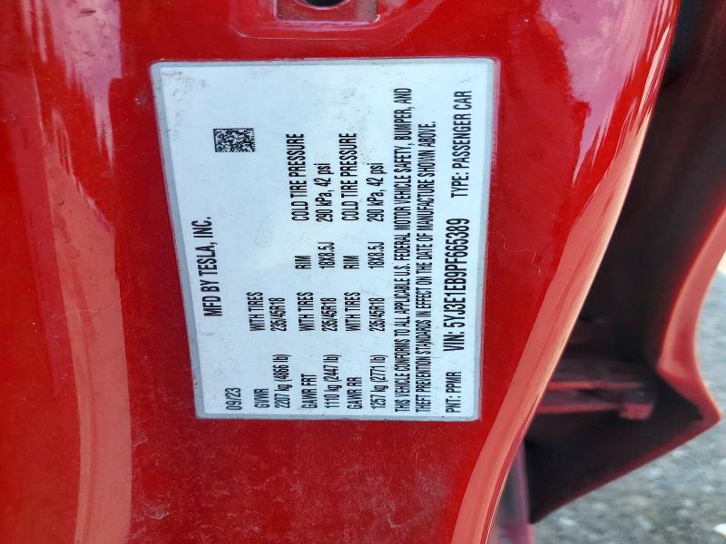 Продажа на аукционе авто 2023 Tesla Model 3, vin: 5YJ3E1EB9PF665389, номер лота: 61012196