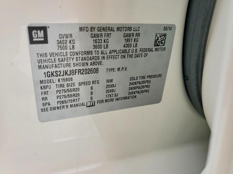 Продаж на аукціоні авто 2015 Gmc Yukon Xl, vin: 1GKS2JKJ8FR202608, номер лоту: 60165826
