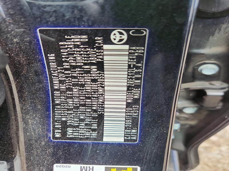60193516 :رقم المزاد ، 5YFEPMAE9MP220557 vin ، 2021 Toyota Corolla مزاد بيع