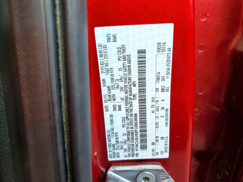 Aukcja sprzedaży 2015 Ford Escape, vin: 1FMCU9J92FUB63698, numer aukcji: 59730226