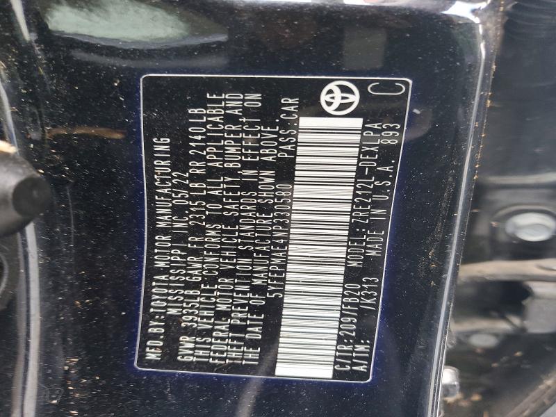 60683196 :رقم المزاد ، 5YFEPMAE4NP330580 vin ، 2022 Toyota Corolla مزاد بيع