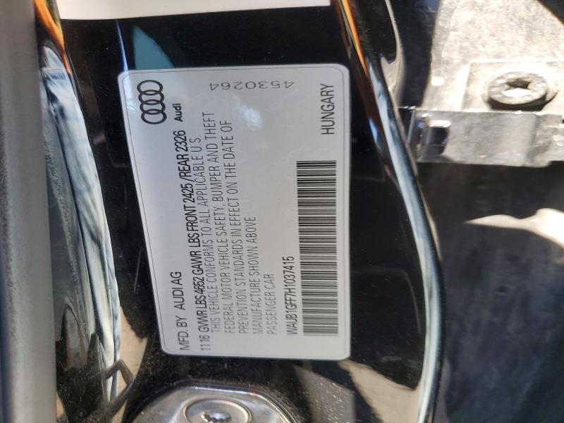 63357076 :رقم المزاد ، WAUB1GFF7H1037415 vin ، 2017 Audi S3 مزاد بيع