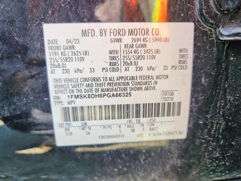 2023 Ford Explorer მანქანა იყიდება აუქციონზე, vin: 1FMSK8DH6PGA66325, აუქციონის ნომერი: 61409086