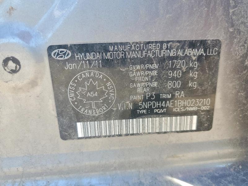62032046 :رقم المزاد ، 5NPDH4AE1BH023210 vin ، 2011 Hyundai Elantra مزاد بيع