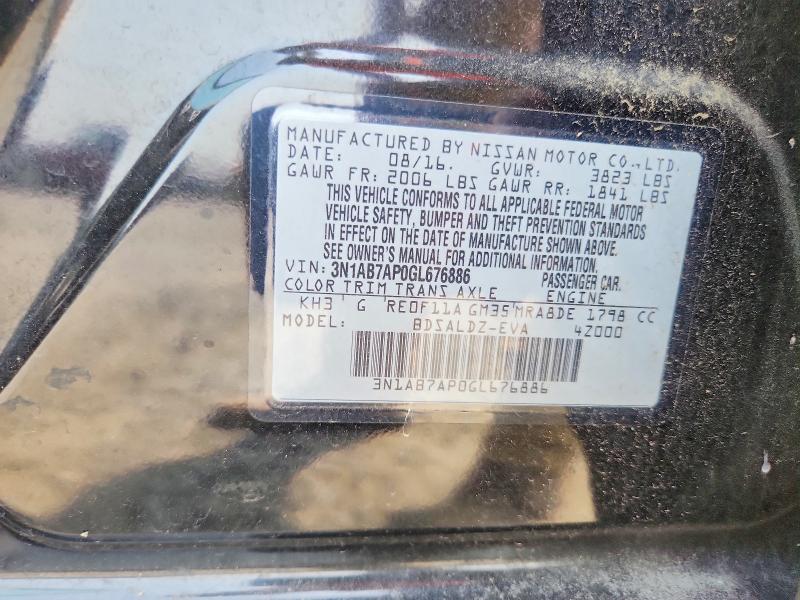 61410796 :رقم المزاد ، 3N1AB7AP0GL676886 vin ، 2016 Nissan Sentra مزاد بيع