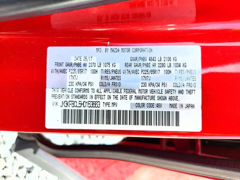 Aukcja sprzedaży 2017 Mazda Cx-5, vin: JM3KFBCL5H0153663, numer aukcji: 60309316