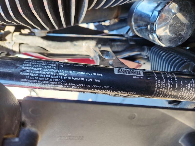 Aukcja sprzedaży 2016 Harley-davidson Flhtcutg, vin: 1HD1MAL33GB854126, numer aukcji: 60004826