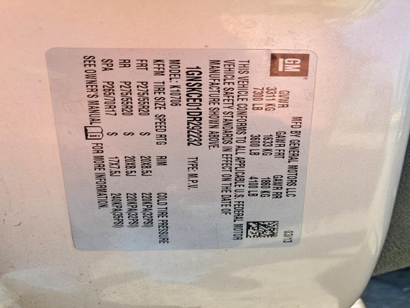 Продажа на аукционе авто 2013 Chevrolet Tahoe, vin: 1GNSKCE01DR292232, номер лота: 60997296