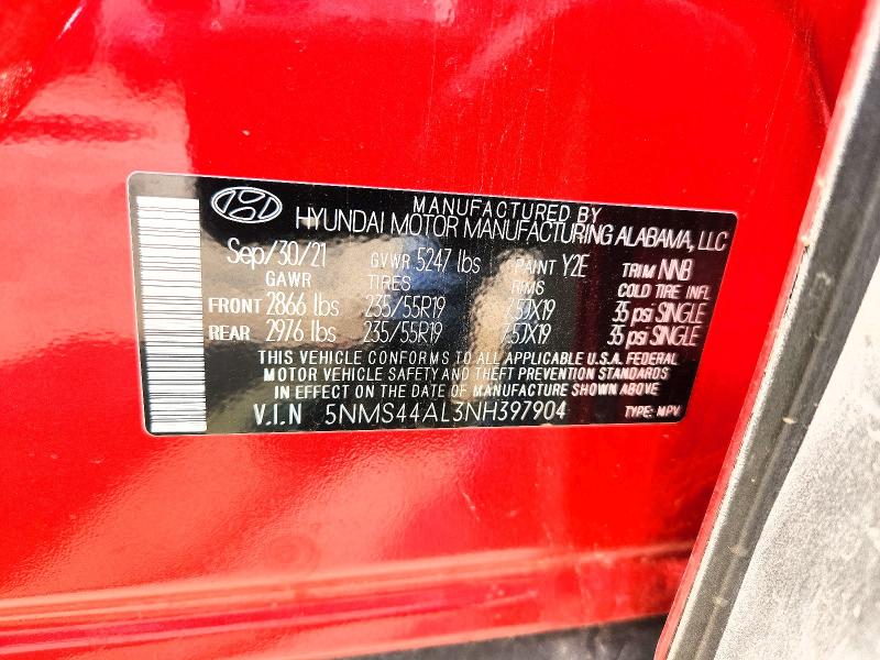 Продаж на аукціоні авто 2022 Hyundai Santa Fe, vin: 5NMS44AL3NH397904, номер лоту: 63194236