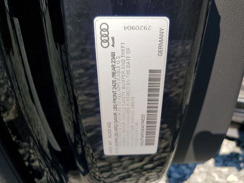 2019 Audi A5 მანქანა იყიდება აუქციონზე, vin: WAUTNAF52KA074523, აუქციონის ნომერი: 62882776