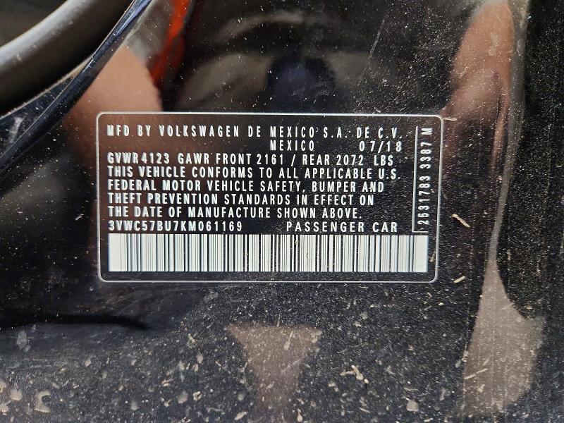 Aukcja sprzedaży 2019 Volkswagen Jetta, vin: 3VWC57BU7KM061169, numer aukcji: 61371086