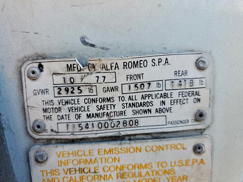 Продаж на аукціоні авто 1978 Alfa Romeo Spider, vin: 115410002808, номер лоту: 60789446