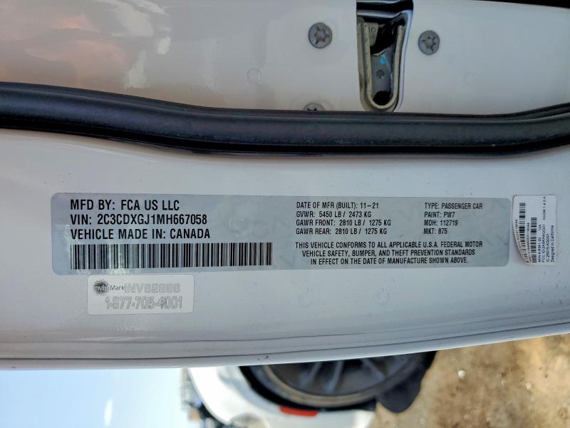 2021 Dodge Charger მანქანა იყიდება აუქციონზე, vin: 2C3CDXGJ1MH667058, აუქციონის ნომერი: 60848496