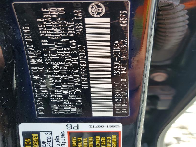 60759356 :رقم المزاد ، 4T1BF1FK8GU123307 vin ، 2016 Toyota Camry مزاد بيع