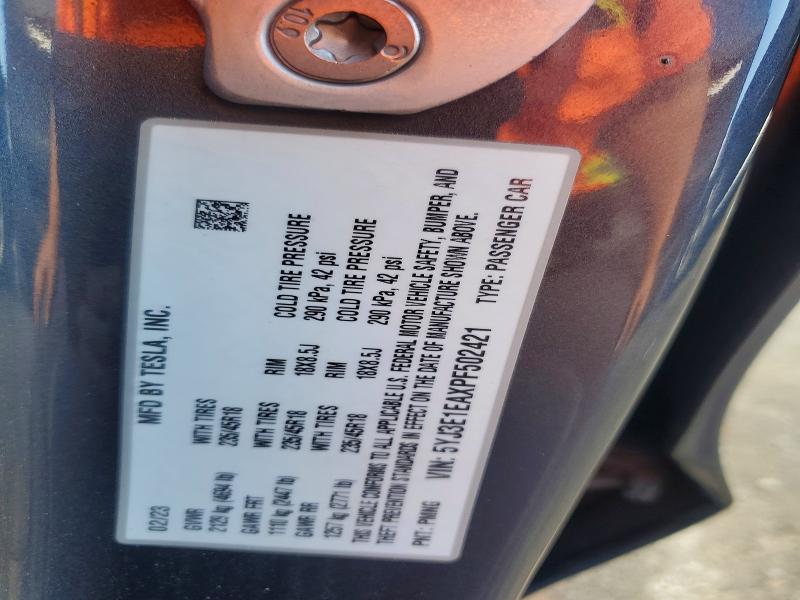 Auction sale of the 2023 Tesla Model 3, vin: 5YJ3E1EAXPF502421, lot number: 60602676