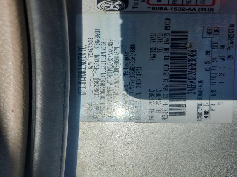 Продажа на аукционе авто 2006 Mercury Milan, vin: 3MEFM08Z66R638486, номер лота: 59595536