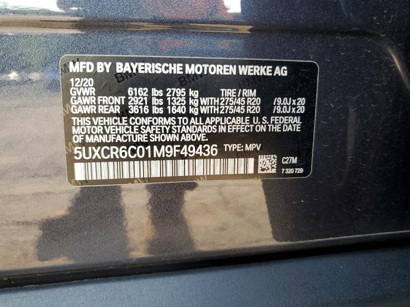 Продажа на аукционе авто 2021 Bmw X5, vin: 5UXCR6C01M9F49436, номер лота: 59591946
