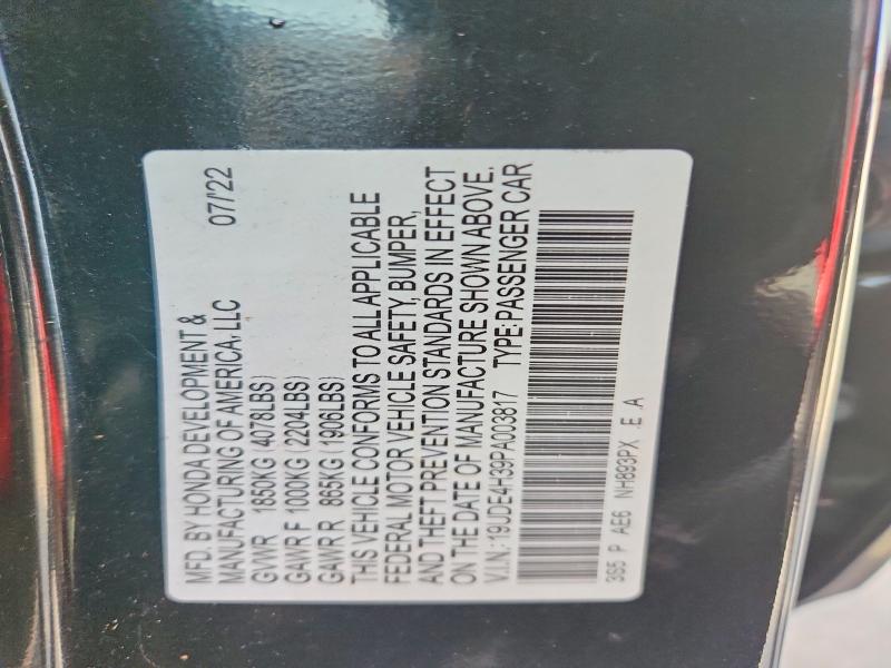 2023 Acura Integra მანქანა იყიდება აუქციონზე, vin: 19UDE4H39PA003817, აუქციონის ნომერი: 62986726