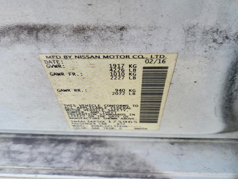 2016 Nissan Altima მანქანა იყიდება აუქციონზე, vin: 1N4AL3AP5GC175965, აუქციონის ნომერი: 59291776