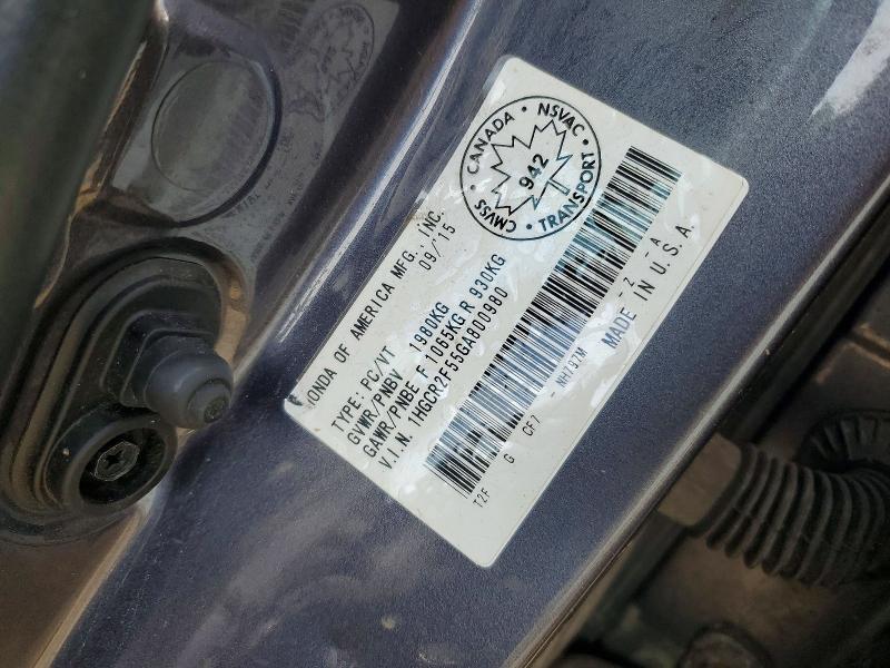 2016 Honda Accord მანქანა იყიდება აუქციონზე, vin: 1HGCR2F55GA800980, აუქციონის ნომერი: 58692146