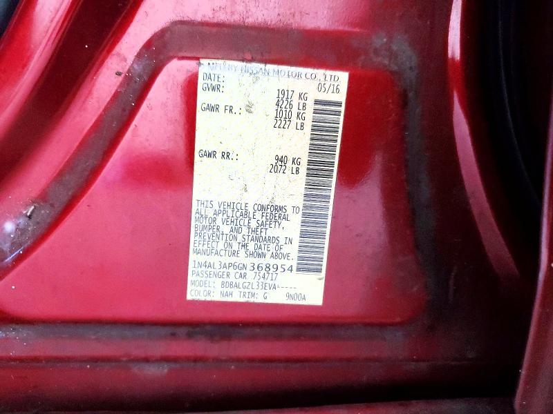 Aukcja sprzedaży 2016 Nissan Altima, vin: 1N4AL3AP6GN368954, numer aukcji: 59621966